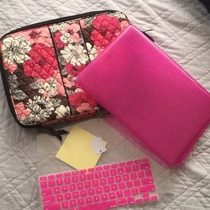 EUC Vera Bradley laptop sleeve with accessories